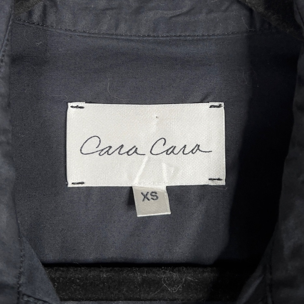 Cara Cara Hutton Top Black Cotton Poplin Cropped Button Up Women's XS Drawstring - Picture 6 of 13